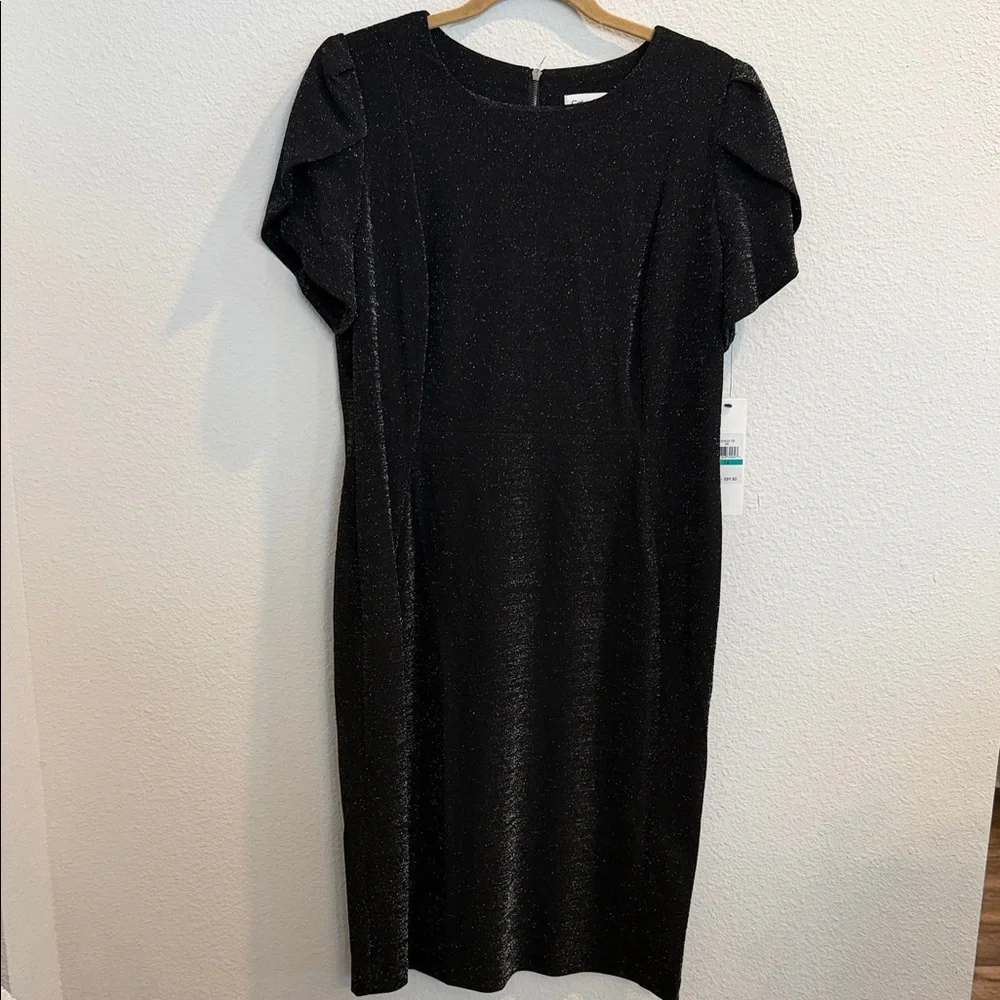 Calvin Klein Black Sparkle Midi Dress - Picture 1 of 7